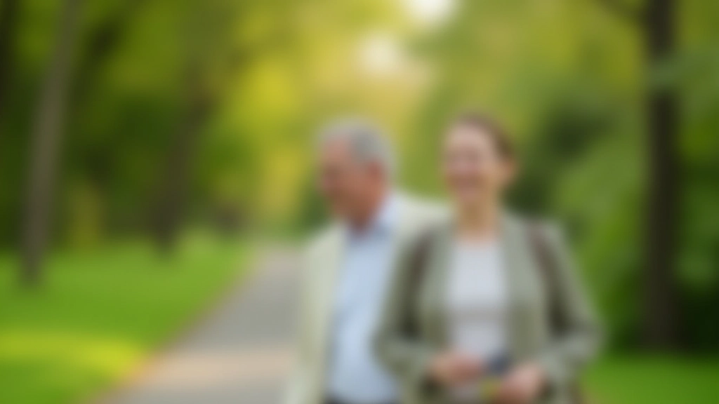 Park visitor walking on smooth tarmac pathway lined with mature trees providing natural shade, peaceful park setting